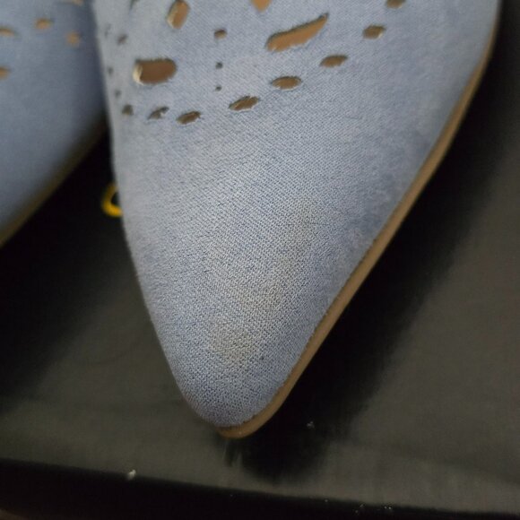 christian siriano payless blue suede lace-up heels - Picture 3 of 5